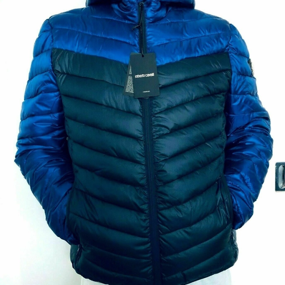 Roberto Cavalli Men's Puffer Parka Jacket Hooded